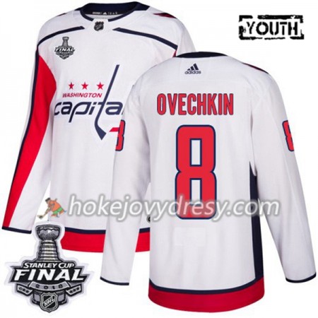 Dětské Hokejový Dres Washington Capitals Alex Ovechkin 8 2018 Stanley Cup Final Patch Adidas Bílá Authentic